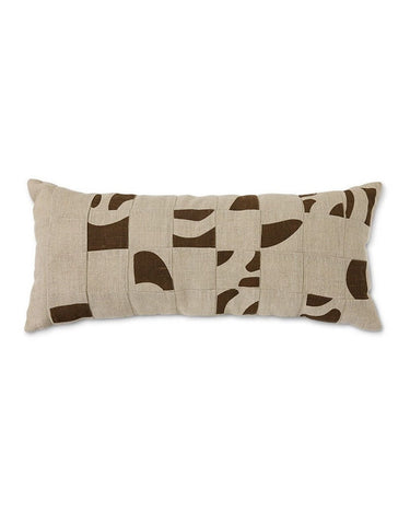 Cojín patchwork natural 70 x 30 cm lino y algodón