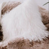 Cojín de piel de cordero tibetano blanco