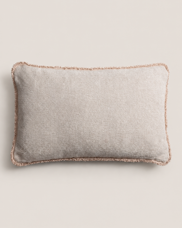 Cojín rectangular con flecos de terciopelo Le Monde Sauvage