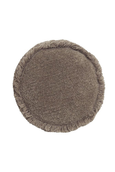 Cojín de suelo redondo lavable de algodón marrón de 48 × 48 cm