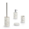 Colección de accesorios de baño de terrazo blanco