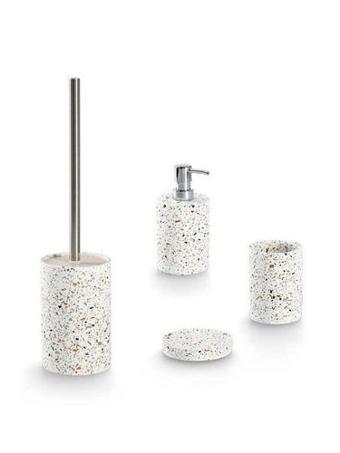 Colección de accesorios de baño de terrazo blanco