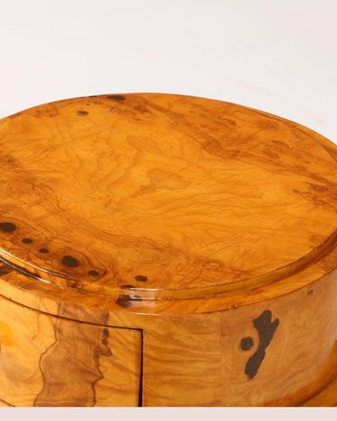 Cómoda Art Déco de madera maciza con dos cajones