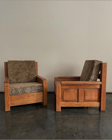 Conjunto de 2 sillones vintage brutalistas