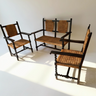 Conjunto de sillones y sofá antiguos de madera torneada — vista principal