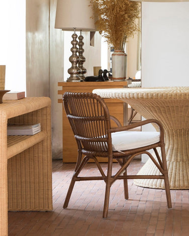 Georgia natural rattan console in an interior setting