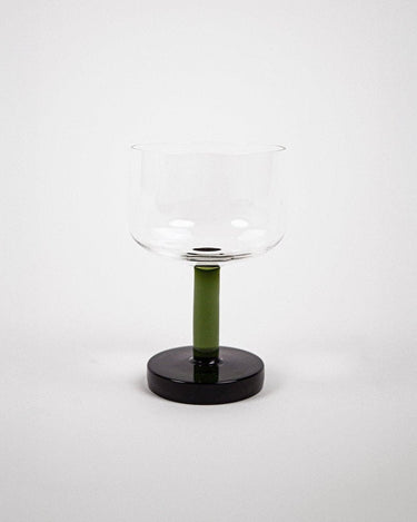 Green glass wine goblet by Olsson & Jensen