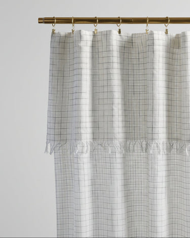 Cortina de algodón khadi a cuadros antracita 140 x 280 cm Bonheur du Jour