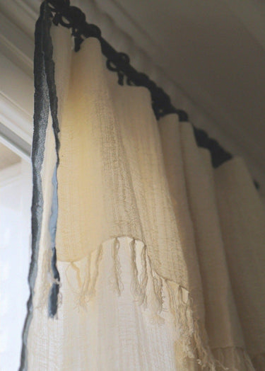 Detail of the Caravane loom-woven linen and cotton curtain
