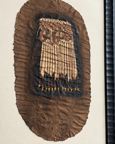 Detalle del cuadro africano de guerreros con luz uniforme