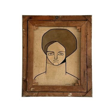 Cuadro de figura femenina pintado a mano de Tine K Home