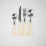 Ivory-coloured stainless steel cutlery set