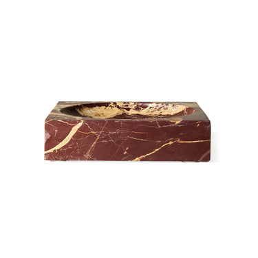 Cubo decorativo de HK Living en mármol burdeos, vista frontal
