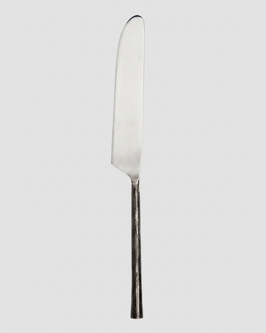 Elegante Cuchillo Odin Plateado y Negro de Acero Inoxidable