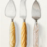 Juego de 3 cuchillos de queso de acero inoxidable con mango crema