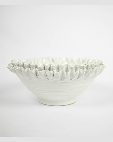 White ceramic ruffled bowl by Olsson & Jensen