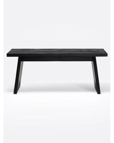 Banco EROSI negro de teca reciclada 110 cm Dareels