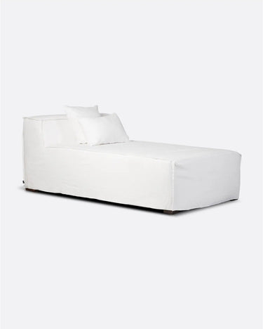 Chaise longue STROZZI Dareels vista frontal en lino blanco