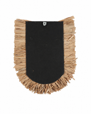 Decoración de pared de pandan natural, reverso con panel negro y punto de sujeción