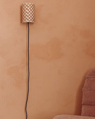 Joséphine B. Carreaux wall light, printed shade, detail view by Le Monde Sauvage