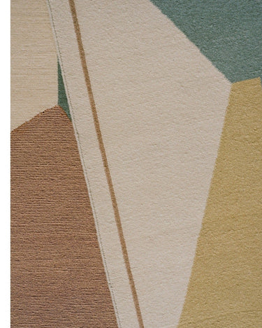 Detalle tejido de alfombra de lana bicolor Diffused Aura Linie Design