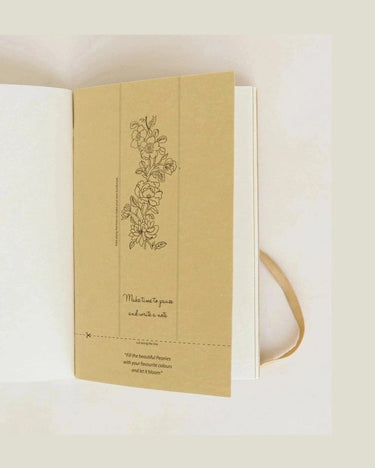 Cuaderno diario de viaje con papel jaspeado artesanal