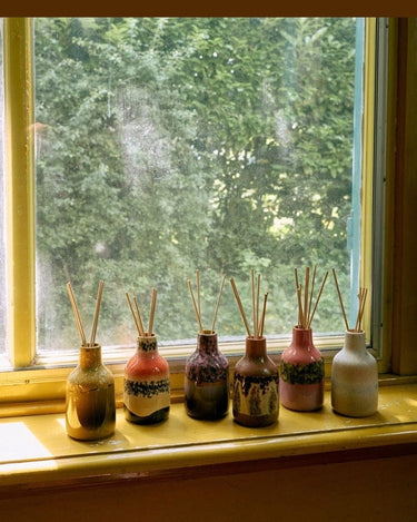 Ceramic Reed Diffuser with Jasmine Fragrance by HK Living in a styled setting