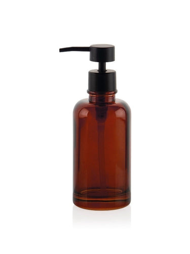 Dispensador de jabón de vidrio marrón de 315 ml