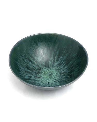 Set of 2 blue Portuguese ceramic salad bowls by Bazar Bizar, detail view