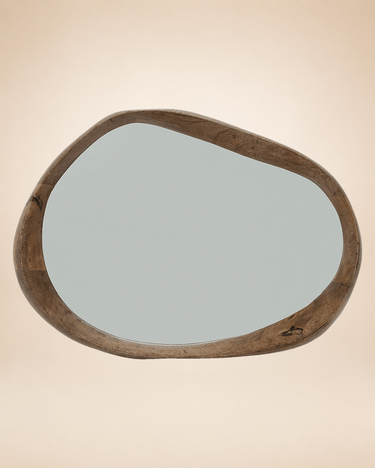 Detalle del marco de madera de mango del espejo Shizu S