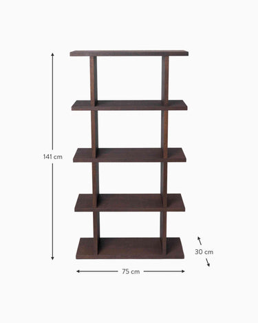 Esquema de las dimensiones de la estantería de una columna.
