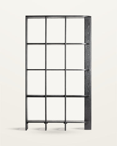 Estantería de nara roble negro y mármol negro grande de Vical