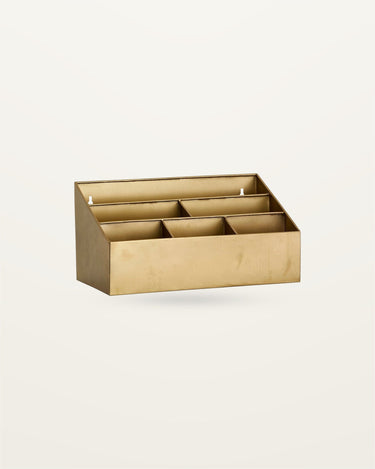 Estanteria pared metal dorado 6 compartimentos Nordal