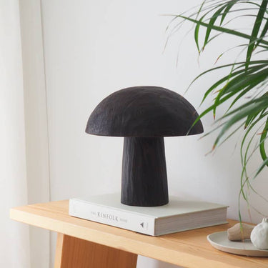 Lámpara de Mesa de Madera Quemada Negro