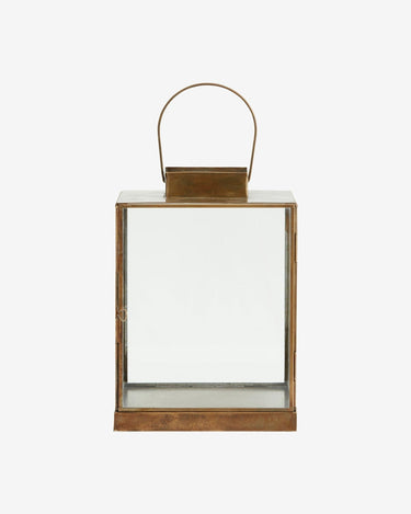 Farol de latón envejecido para velas Nordal