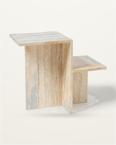 Mesa auxiliar Distinct de travertino beige