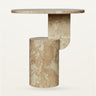Mesa auxiliar Insert ovalada de mármol beige