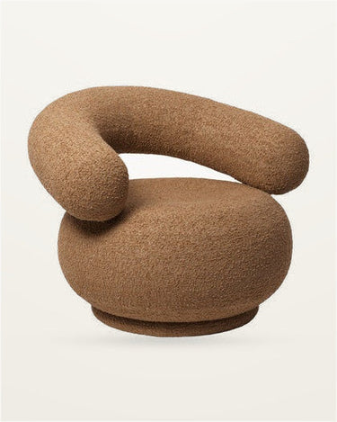 Sillón lounge Orbo de bouclé marrón claro
