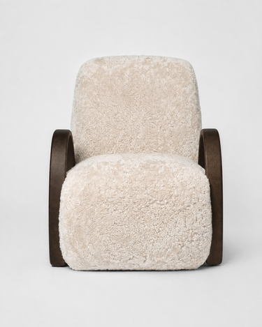 Sillón de piel de oveja vista lateral