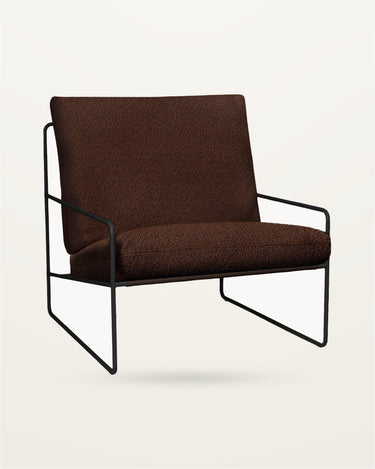 Sillón Desert de jardín en bouclé marrón oscuro