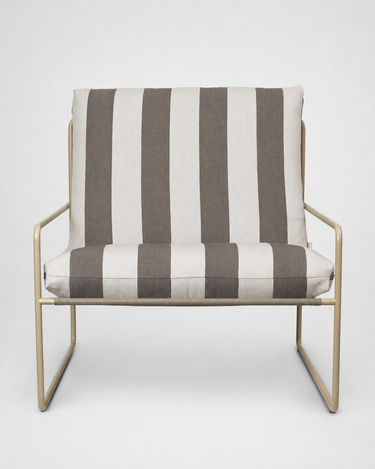 Sillón Unipersonal de Cashmere Rayado Chocolate para Decoración Moderna