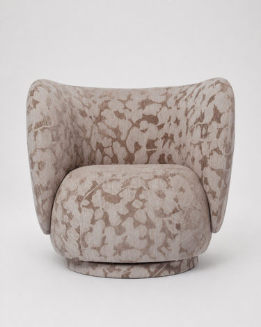 Sillón Rico Curvo Cilla Taupe: Confort Sofisticado Diseño Texturizado