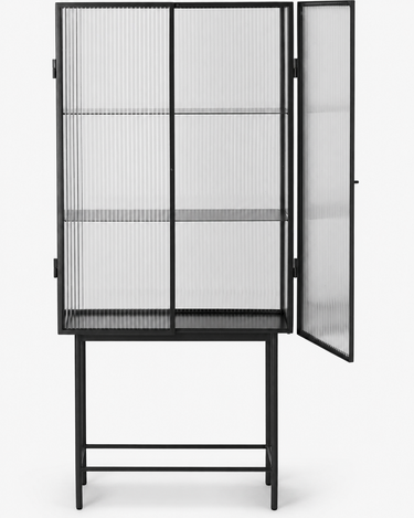 Vitrina Haze de cristal estriado negro en Matuta Home - imagen 3
