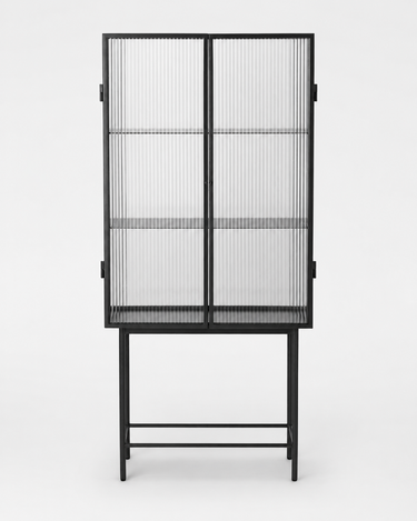 Vitrina Haze de cristal estriado negro en Matuta Home - imagen 2