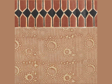 Friso Vertebra Sienne de papel de arroz en terracota y negro · 9 tiras de Le Monde Sauvage, combinado con papel de pequeños motivos