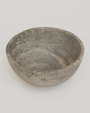 Frutero de mesa de mármol con pedestal de Kiwano Concept, gris, visto desde arriba