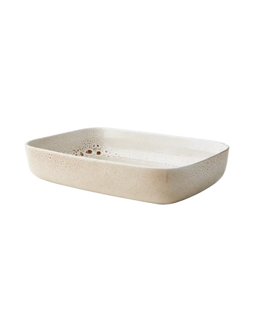 Fuente de horno Annabelle de cerámica beige grande