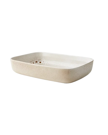 Fuente de horno Annabelle de cerámica beige grande