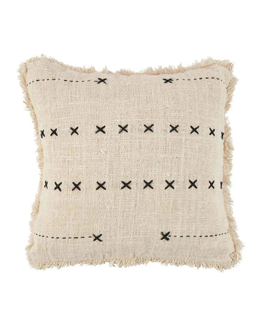 Funda de cojín French Kiss natural y negra