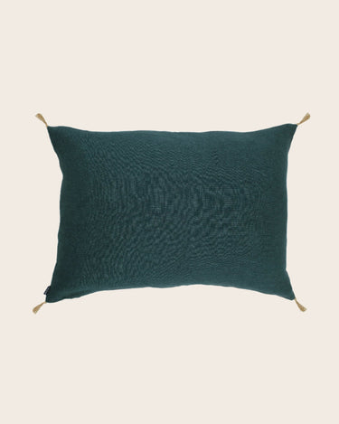 Luni cushion cover in 100% linen with natural pompoms, image 12